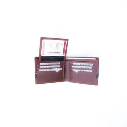 Croc-Style Leather Mens Wallet-Brown-LW-002