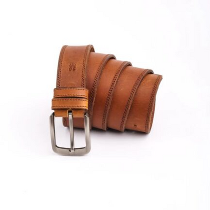 Double Stitch Rustic Leather Belt-ML-0018