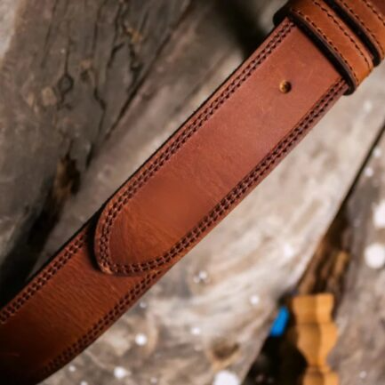 Double Stitch Rustic Leather Belt-ML-0018