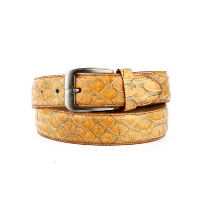 Milano Leather Alligator Belt – Camel- ML_002