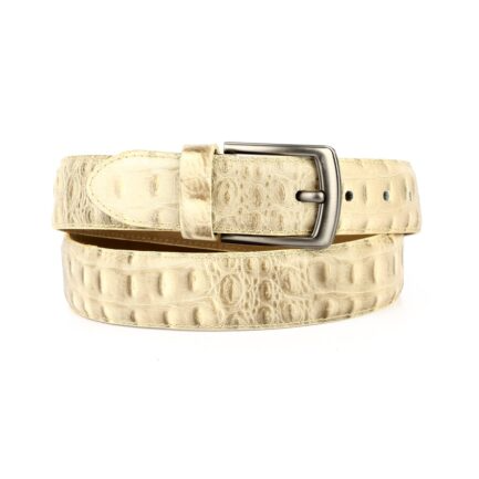 Milano Leather Alligator Belt – Camel- ML_002