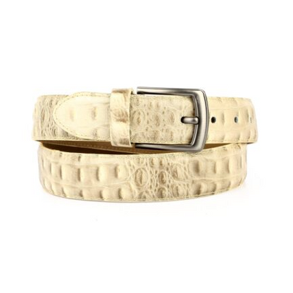 Milano Leather Alligator Belt – Camel- ML_002