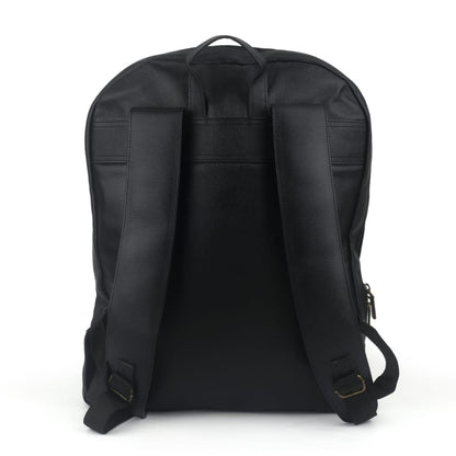 Sleek Black Leather Backpack – Minimalist & Professional Design