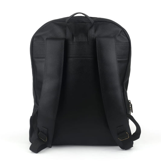 Sleek Black Leather Backpack – Minimalist & Professional Design