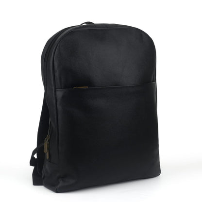 Sleek Black Leather Backpack – Minimalist & Professional Design