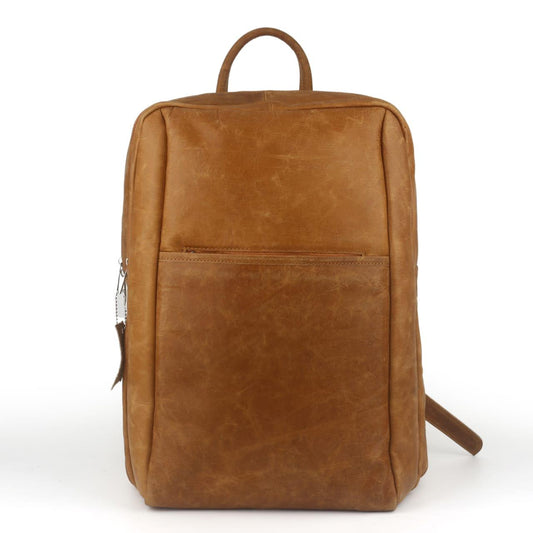 Premium Handmade Leather Backpack – Vintage Tan