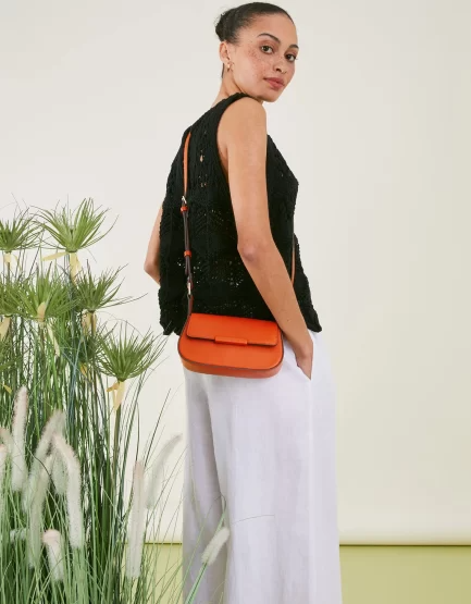 SMALL SADDLE CROSS-BODY BAG ORANGE-ML-CB-0011