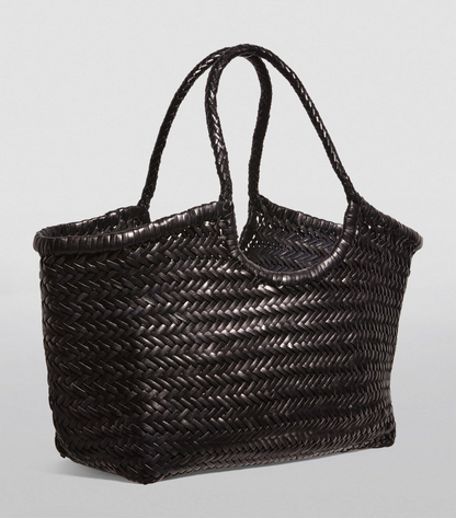 DRAGON DIFFUSION  Large Leather Woven Nantucket Tote Bag-ML-TB0033