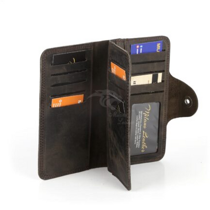 MILANO LEATHER TRI FOLD CRAZY LONG WALLET-ML-0011