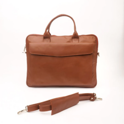 Milano laptop Bag – Slim Leather Laptop Bag-Tan-ML-008