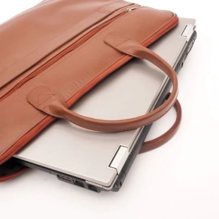 Milano laptop Bag – Slim Leather Laptop Bag-Tan-ML-008