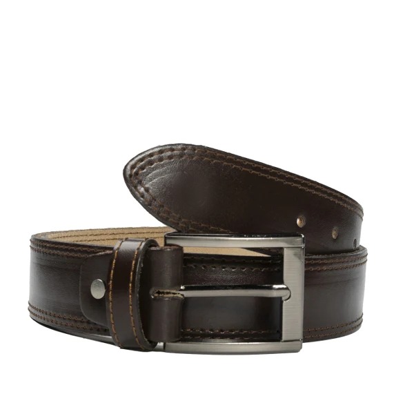 Mens Double Stitch Laminated Leather Belt-Brown – Milano Leathers