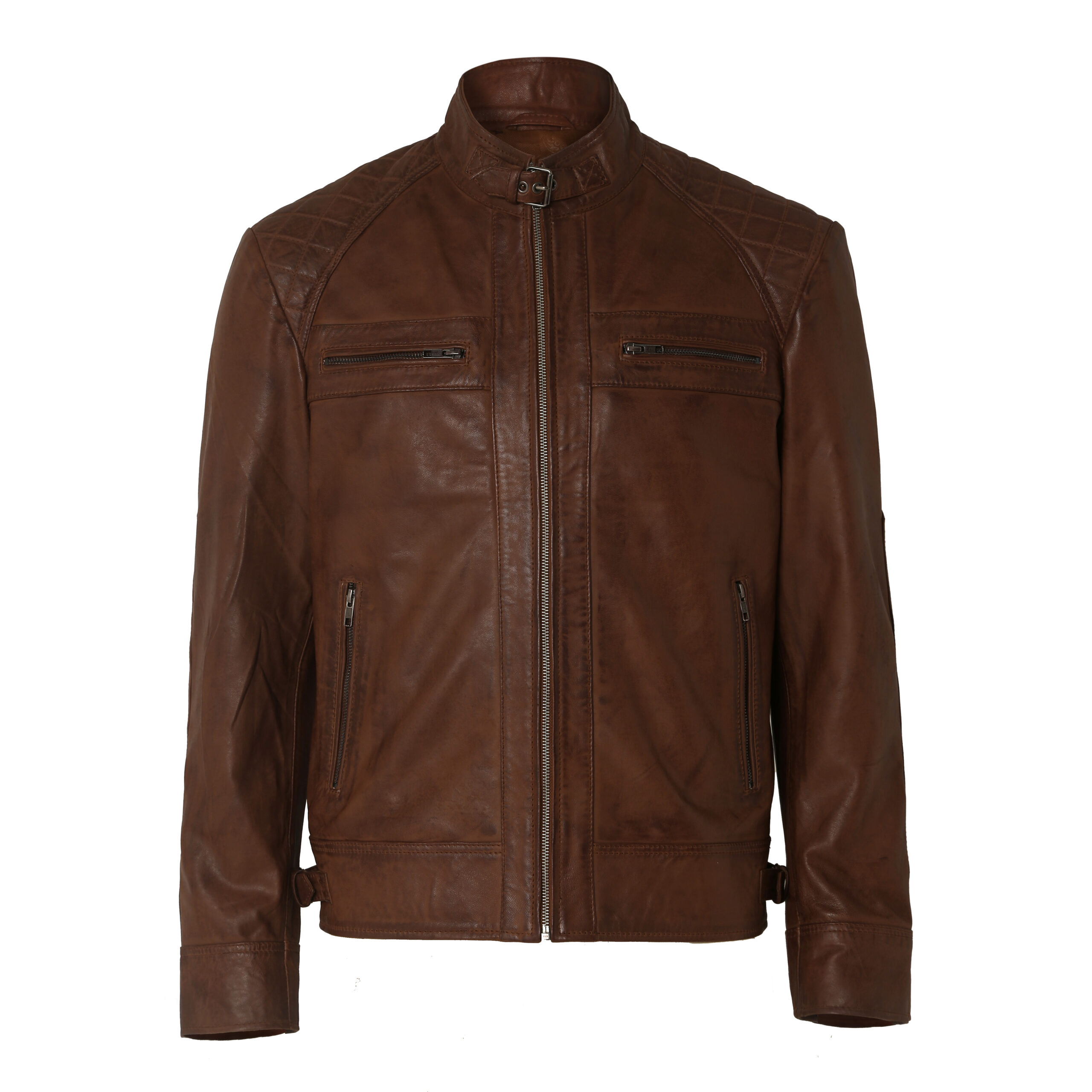 Mens Distressed Brown Motorcycle Leather Jacket – Milano Leathers
